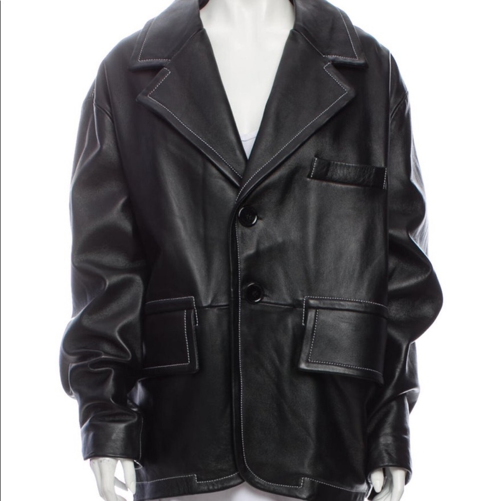 ISO MM6 Maison Margiela Black Leather Biker Jacket